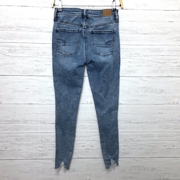 American Eagle Jeans Next Level Stretch Hi Rise Jeggings Distressed size 2 - Picture 10 of 12